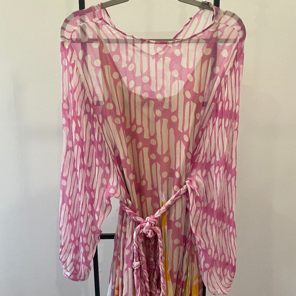 Rhode Ella Crinkle Dress in Pink Batik - L